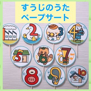 カット済み！すうじのうた　ペープサート(知育玩具)