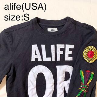エーライフ(ALIFE)のalife(USA)ビンテージ刺繍グラフィックスウェットシャツ(スウェット)