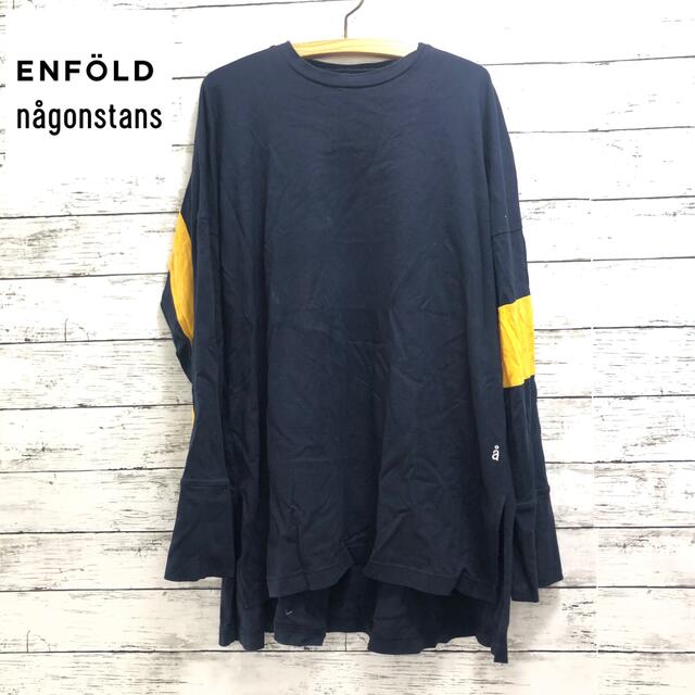 ENFOLD - ENFOLD ◆ngaonstans Tシャツ　ワンピース　ネイビー