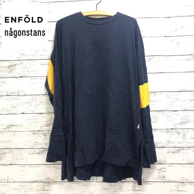 ENFOLD(エンフォルド)のENFOLD ◆ngaonstans Tシャツ　ワンピース　ネイビー レディースのトップス(Tシャツ(半袖/袖なし))の商品写真