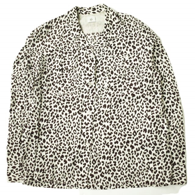 6 ROKU BEAUTY&YOUTH UNITED ARROWS ロク ビューティーアンドユース ユナイテッドアローズ 日本製 LEOPARD PRINT SHIRT レオパードプリントオープンカラーシャツ 8611-242-0078 36 BEIGE 長袖 開襟 トップス【6 ROKU BEAUTY&YOUTH UNITED ARROWS】