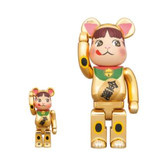 ベアブリック(BE@RBRICK)のBE@BRICK 招き猫 ペコちゃん 金運金メッキ 100%&400%(その他)