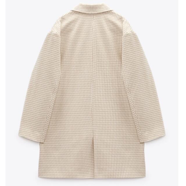 ZARA(ザラ)のZARA ザラ　千鳥柄　ベージュ　ホワイト　コート レディースのジャケット/アウター(チェスターコート)の商品写真