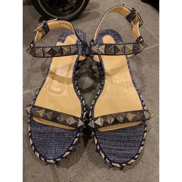 正規品/極美品】ルブタン Louboutinサンダル デニム 35 贅沢 brcstarch