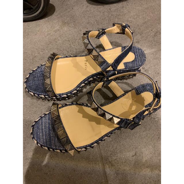 正規品/極美品】ルブタン Louboutinサンダル デニム 35