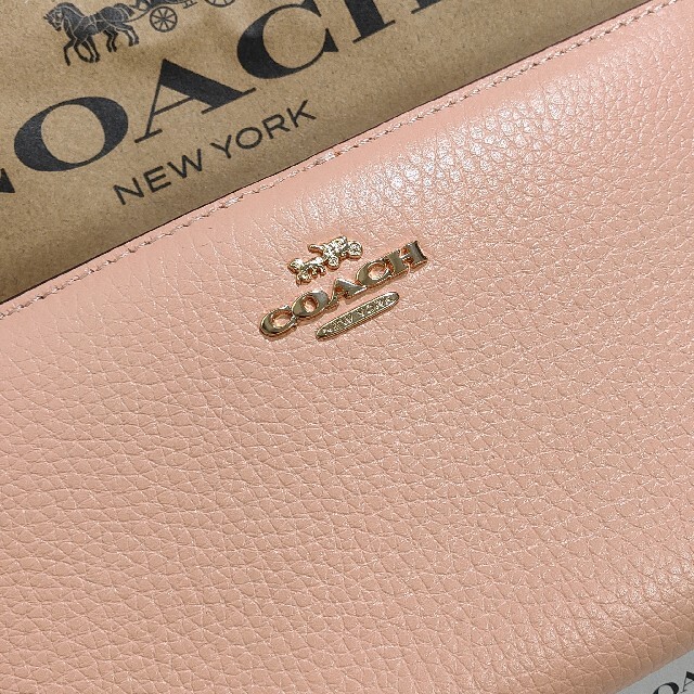 新商品★COACH コーチ スリムジップ ウォレット レザー 財布 オレンジ