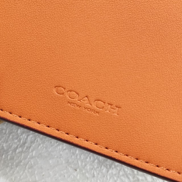新商品★COACH コーチ スリムジップ ウォレット レザー 財布 オレンジ