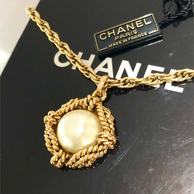 シャネル ネックレス ヴィンテージ パール 真珠 ゴールド 金 チェーン ☆-