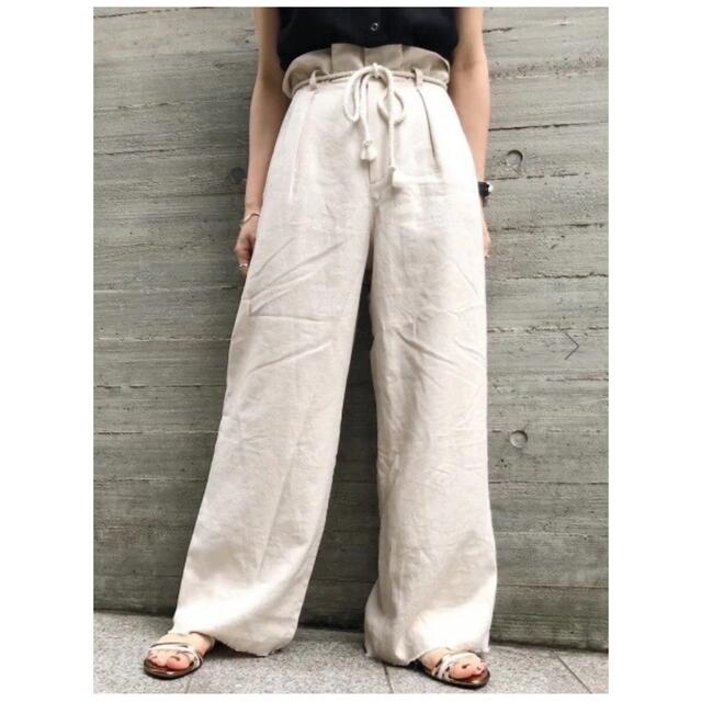 PAGEBOY ページボーイ ハイウエスト 麻混 ロープベルト ワイドパンツ | フリマアプリ ラクマ