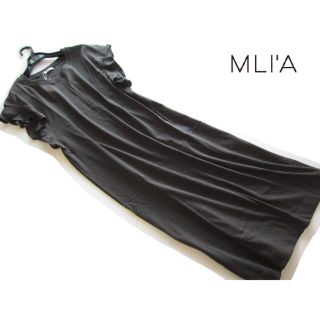 イング(INGNI)の新品MLI’A/INGNI フリル袖ゆるワンピース/BK/エムリア(ロングワンピース/マキシワンピース)