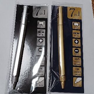 7in1多機能ツールペン２本セット（ゴールド、シルバー）(ペン/マーカー)