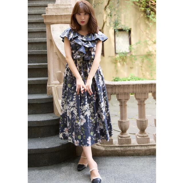 anemone ruffled long dress S