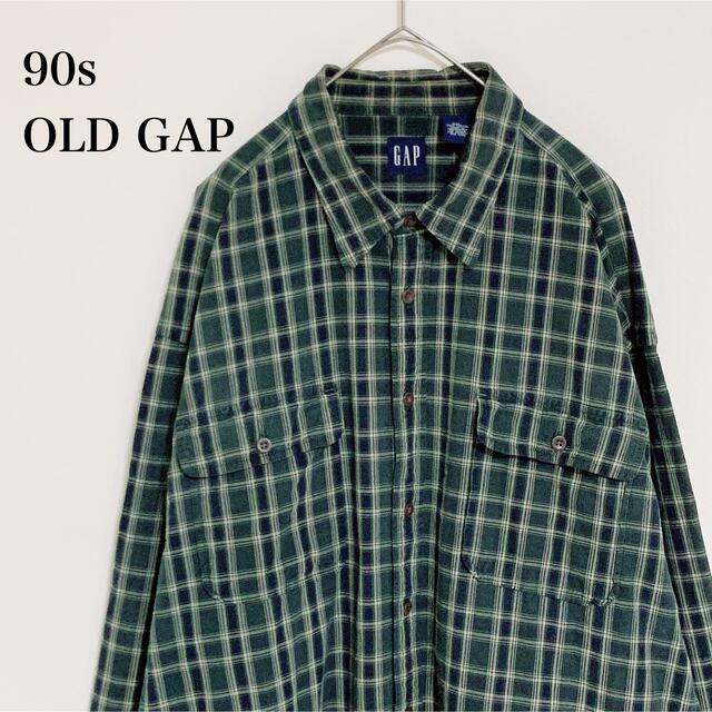 90s OLD GAP check L/S shirt XXL