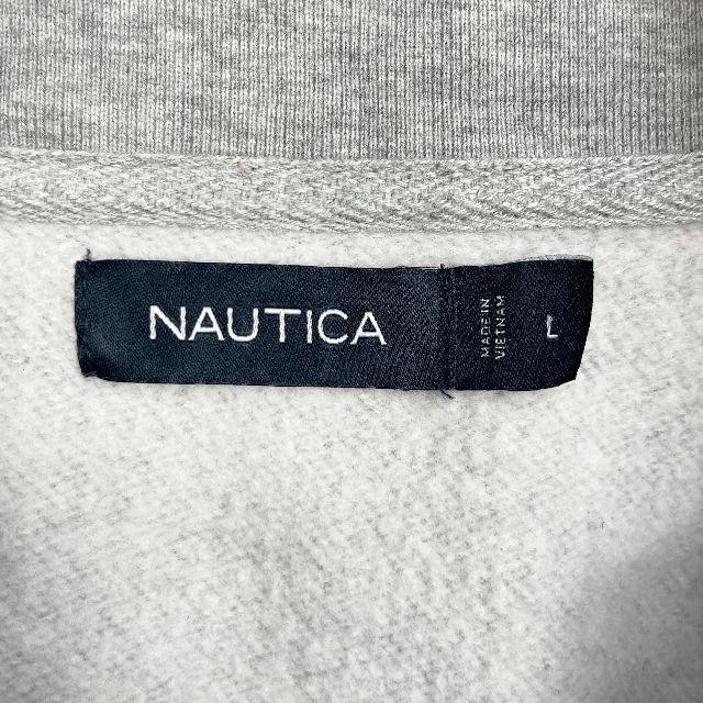 NAUTICA(ノーティカ)のUSA古着 ノーティカ ハーフジップ スウェット トレーナー Lサイズ グレー メンズのトップス(スウェット)の商品写真
