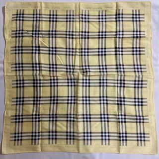 バーバリー(BURBERRY)のBurberrys ハンカチ　中古品　イエローチェック　#2182(ハンカチ)