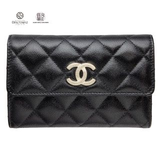 シャネル(CHANEL)のシャネル 2022AW ココマーク ミディアム フラップ 財布 黒 AP2963(財布)