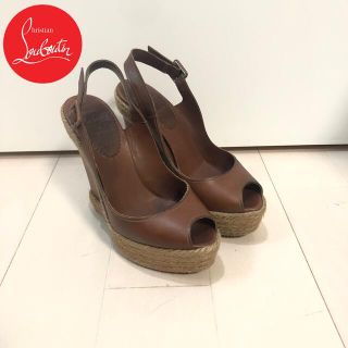 クリスチャンルブタン(Christian Louboutin)のクリスチャンルブタン ◆ ウェッジソール　レザー　キャメル　サンダル(サンダル)