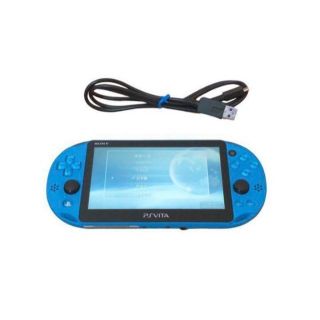 プレイステーションヴィータ(PlayStation Vita)の極美品 PSVita PCH-2000 本体 Wi-Fiモデル アクアブルー(携帯用ゲーム機本体)