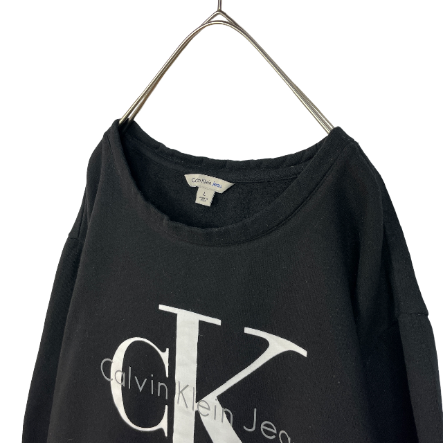 Calvin Klein(カルバンクライン)のUSA古着 CK カルバンクライン スウェット トレーナー ビッグロゴ 黒 L メンズのトップス(スウェット)の商品写真