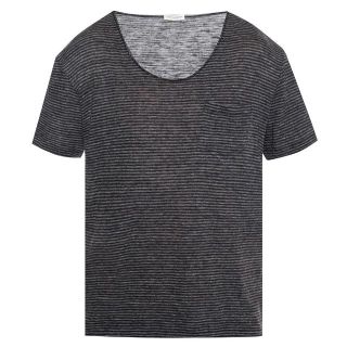 サンローラン(Saint Laurent)の新品 サンローラン パリ Tシャツ カットソー メンズ ボーダー グレー S(Tシャツ/カットソー(半袖/袖なし))