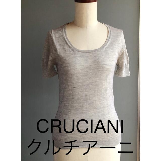 Cruciani(クルチアーニ)のクルチアーニ Cruciani カシミアシルク半袖ニット　訳あり レディースのトップス(ニット/セーター)の商品写真