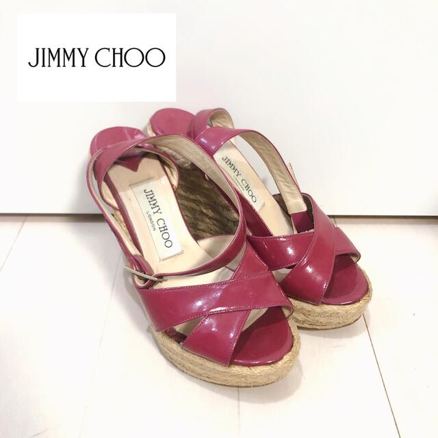 JIMMY CHOO(ジミーチュウ)のJIMMY CHOO ◆ ジミーチュウ　エナメルピンク　サンダル レディースの靴/シューズ(サンダル)の商品写真