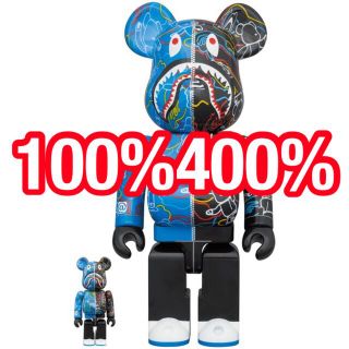 アベイシングエイプ(A BATHING APE)のBAPE BE@RBRICK LINE CAMO SHARK 100％ 400％(その他)