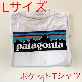 新品 patagonia パタゴニア Tシャツ P-6LOGO ホワイト　L(Tシャツ/カットソー(半袖/袖なし))