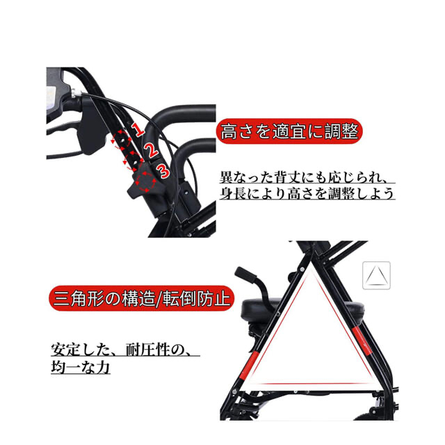 シルバーカー 手押し車 室内室外兼用 高齢者用 四輪歩行器 (Q08H-01)