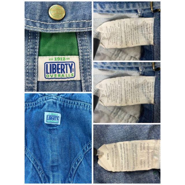 LIBERTY デニムオーバーオール ペイント 34×30 サロペット ジーンズ