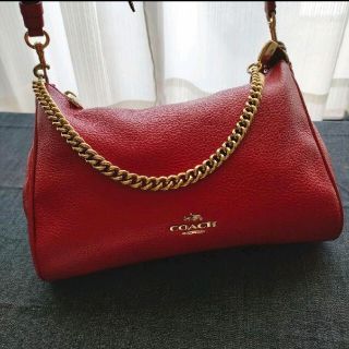 コーチ(COACH)のcoach ショルダーバッグ 2wayチェーン レッド(ショルダーバッグ)