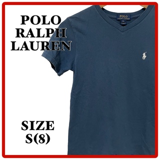 ポロラルフローレン(POLO RALPH LAUREN)のポロラルフローレン　VネックTシャツ キッズサイズ　ネイビー(Tシャツ/カットソー)