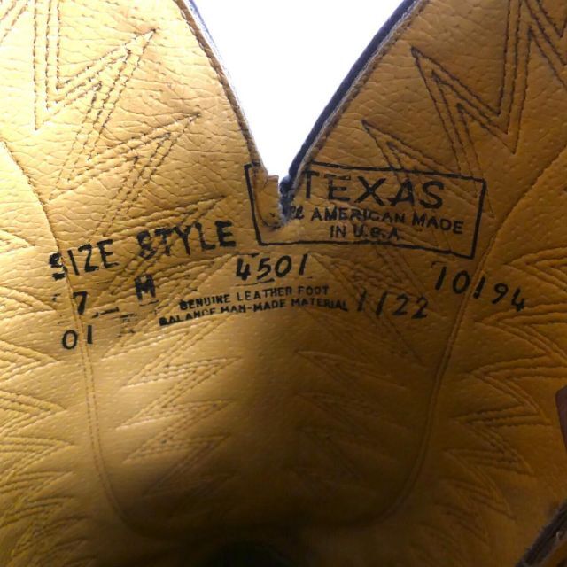 Tony Lama(トニーラマ)のアメリカ製 ウエスタンブーツ ロング トニーラマ 24 バイク 茶 X6495 レディースの靴/シューズ(ブーツ)の商品写真