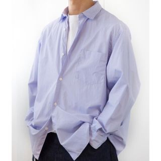 コモリ(COMOLI)の【未使用品】COMOLI(コモリ) 21A/W ポプリンシャツ SAXストライプ(シャツ)