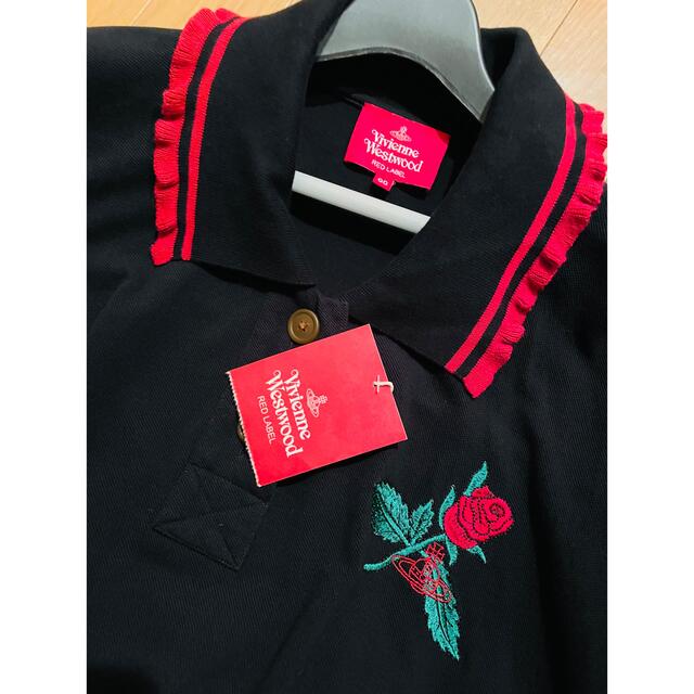 Vivienne Westwood(ヴィヴィアンウエストウッド)のヴィヴィアンウエストウッド  ポロシャツ　ワンピース　薔薇刺繍 レディースのワンピース(ロングワンピース/マキシワンピース)の商品写真