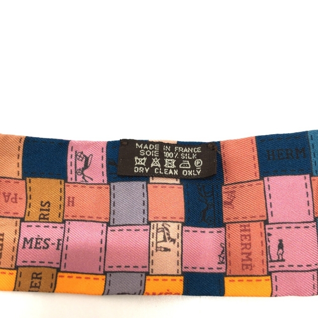 HERMES - エルメス HERMES ボルデュック チェック/総柄 ツイリー HERMES - エルメス HERMES ボルデュック チェック/総柄 ツイリー