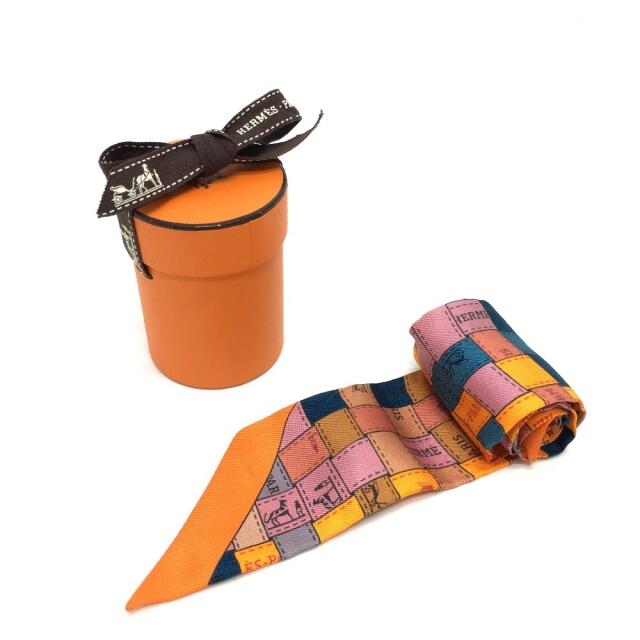 HERMES - エルメス HERMES ボルデュック チェック/総柄 ツイリー HERMES - エルメス HERMES ボルデュック チェック/総柄 ツイリー