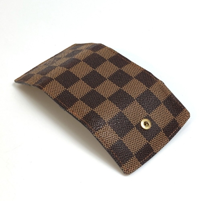 ルイヴィトン LOUIS VUITTON カフスケース M64681 ダミエ 3つ折り 小物入れ ダミエキャンバス エベヌ 美品 美品 ルイヴィトン ダミエ カフスケース