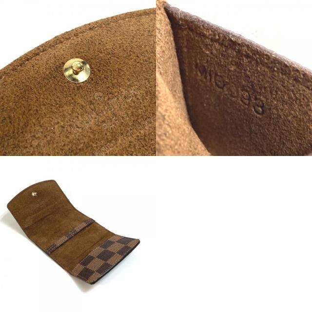 ルイヴィトン LOUIS VUITTON カフスケース M64681 ダミエ 3つ折り 小物入れ ダミエキャンバス エベヌ 美品 美品 ルイヴィトン ダミエ カフスケース