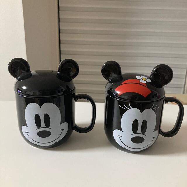 Disney(ディズニー)のミッキーミニー蓋付マグカップ インテリア/住まい/日用品のキッチン/食器(グラス/カップ)の商品写真