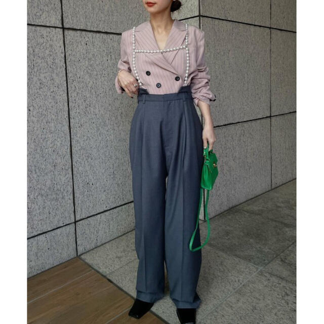 Ameri VINTAGE(アメリヴィンテージ)の【Ameri VINTAGE】PEARL SUSPENDER PANTS レディースのパンツ(サロペット/オーバーオール)の商品写真