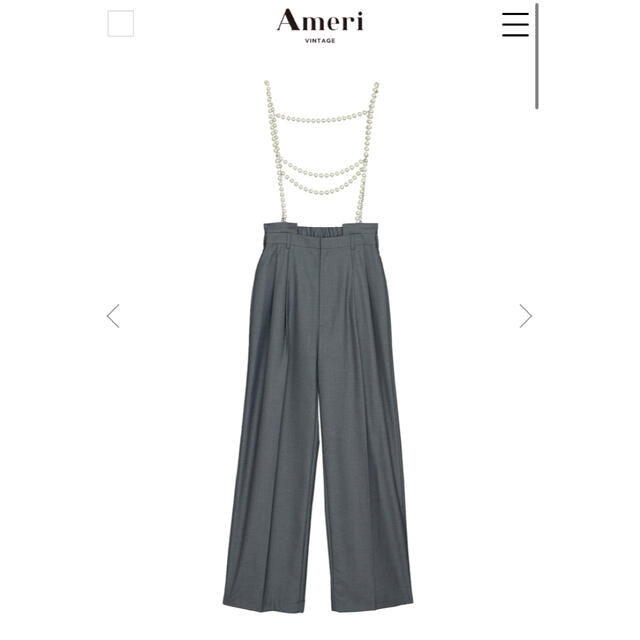 Ameri VINTAGE(アメリヴィンテージ)の【Ameri VINTAGE】PEARL SUSPENDER PANTS レディースのパンツ(サロペット/オーバーオール)の商品写真