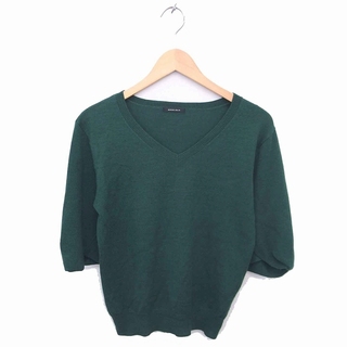 ローズバッド(ROSE BUD)のローズバッド ニット セーター Vネック 五分袖 ウール混 F 緑 グリーン(ニット/セーター)