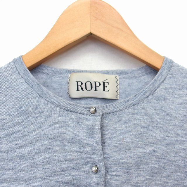 ROPE’(ロペ)のロペ ROPE カーディガン ニット クルーネック 無地 長袖 38 グレー エンタメ/ホビーのコスプレ(その他)の商品写真