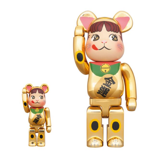 BE＠RBRICK 招き猫 ペコちゃん 金運 金メッキ 100% & 400%フィギュア