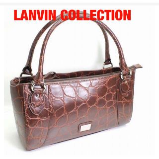 ランバンコレクション(LANVIN COLLECTION)の美品 ランバン LANVIN COLLECTION クロコ型押し ハンドバッグ(ハンドバッグ)