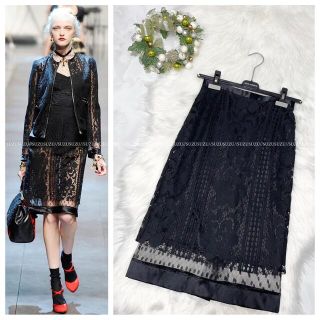 ドルチェ&ガッバーナ(DOLCE&GABBANA) レーススカート ひざ丈スカートの