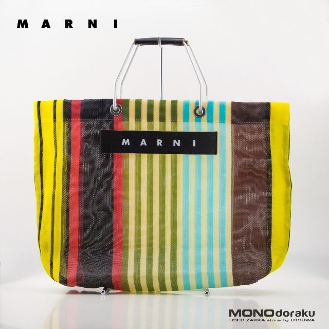 Marni - マルニ フラワーカフェ ストライプトートバッグ マルチ