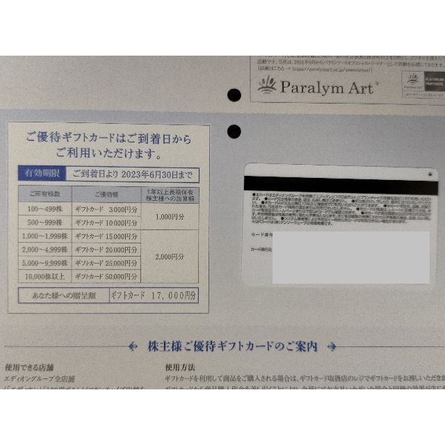 エディオン 17000円分 株主優待 ラクマ発送 EDIONの通販 by おかき’s shop｜ラクマ