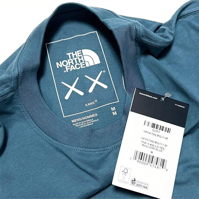 M 新品 KAWS ノースフェイス ロゴ ロンT Tシャツ 長袖 カウズ コラボ